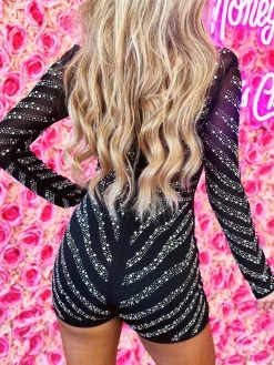 PREORDER The Main Event Mesh Rhinestone Romper 11 PREORDER The Main Event Mesh Rhinestone Romper -Southern Fried Chics PhotoMay102023 10443PM
