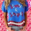 Pretty Patriotic Stars And Stripes Top -Southern Fried Chics PhotoMay172023 44229PM