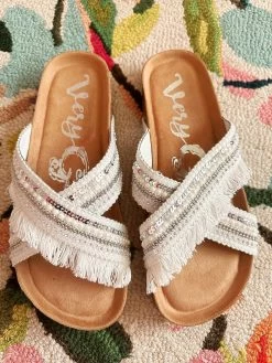 Slidin Into Summer Solar Sandal - White