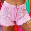 Center Stage Rhinestone And Pearl Shorts - Pink -Southern Fried Chics PhotoMay252023 34824PM