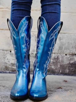 Disco Diva Cowgirl Royal Blue Boots