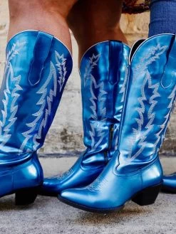 Disco Diva Cowgirl Royal Blue Boots-Wide Calf -Southern Fried Chics PhotoNov162022 40522AM
