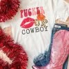 Pucker Up Cowboy Tee -Southern Fried Chics Pucker Up Cowboy Tee