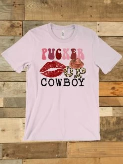 Pucker Up Cowboy Tee -Southern Fried Chics Pucker Up Cowboy Tee 3
