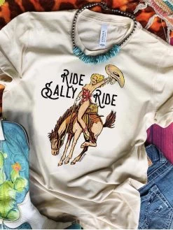 Ride Sally Ride Tee - Cream