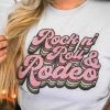 Rock N Roll And Rodeo Tee - Silver -Southern Fried Chics Rock N Roll And Rodeo Tee Silver T Shirts