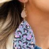 Leopard Crystal Teardrop Stone Earrings -Southern Fried Chics SFCoct22 169
