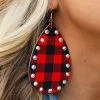 Buffalo Plaid Crystal Teardrop Earrings