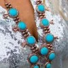 Vintage Marble Round Turquoise Copper Necklace -Southern Fried Chics SFCoct22 40