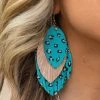 Tribal Leopard Gold Turquoise Earrings -Southern Fried Chics SFCoct22 77