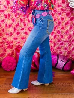 Super Stretch Wide Leg Blue Denim Jeans -Southern Fried Chics SFCoctober2022 23