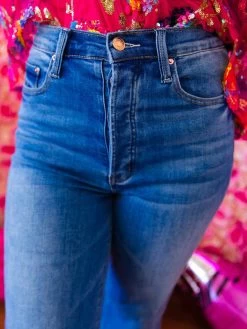 Super Stretch Wide Leg Blue Denim Jeans -Southern Fried Chics SFCoctober2022 25