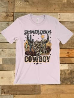 Simmer Down Cowboy T Shirt -Southern Fried Chics SIMMER PINK