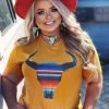 Serape Skull Tee - Mustard -Southern Fried Chics Serape Skull Tee Mustard T Shirts