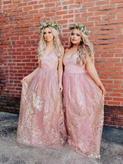 Turning Heads Dress- Mauve/Gold