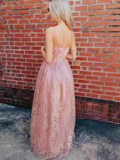 Turning Heads Dress- Mauve/Gold -Southern Fried Chics Turning Heads Dress MauveGold Dresses 6