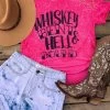 Whiskey Bent And Hell Bound Bleached Tee - Heather Red