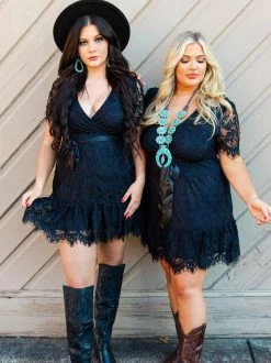 Wrapped Up In Your Arms Lace Dress - Black -Southern Fried Chics Wrapped Up In Your Arms Lace Dress Black Dresses 7