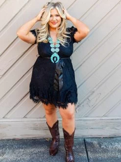 Wrapped Up In Your Arms Lace Dress - Black -Southern Fried Chics Wrapped Up In Your Arms Lace Dress Black Dresses 8