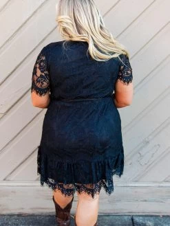 Wrapped Up In Your Arms Lace Dress - Black -Southern Fried Chics Wrapped Up In Your Arms Lace Dress Black Dresses 9