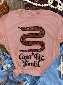 Can't Be Tamed Snake T Shirt - Desert Rose