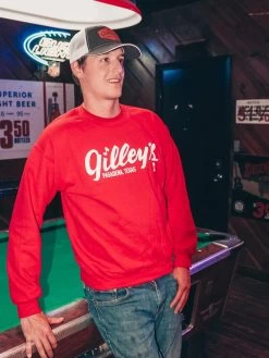 Gilleys Logo Red Sweatshirt