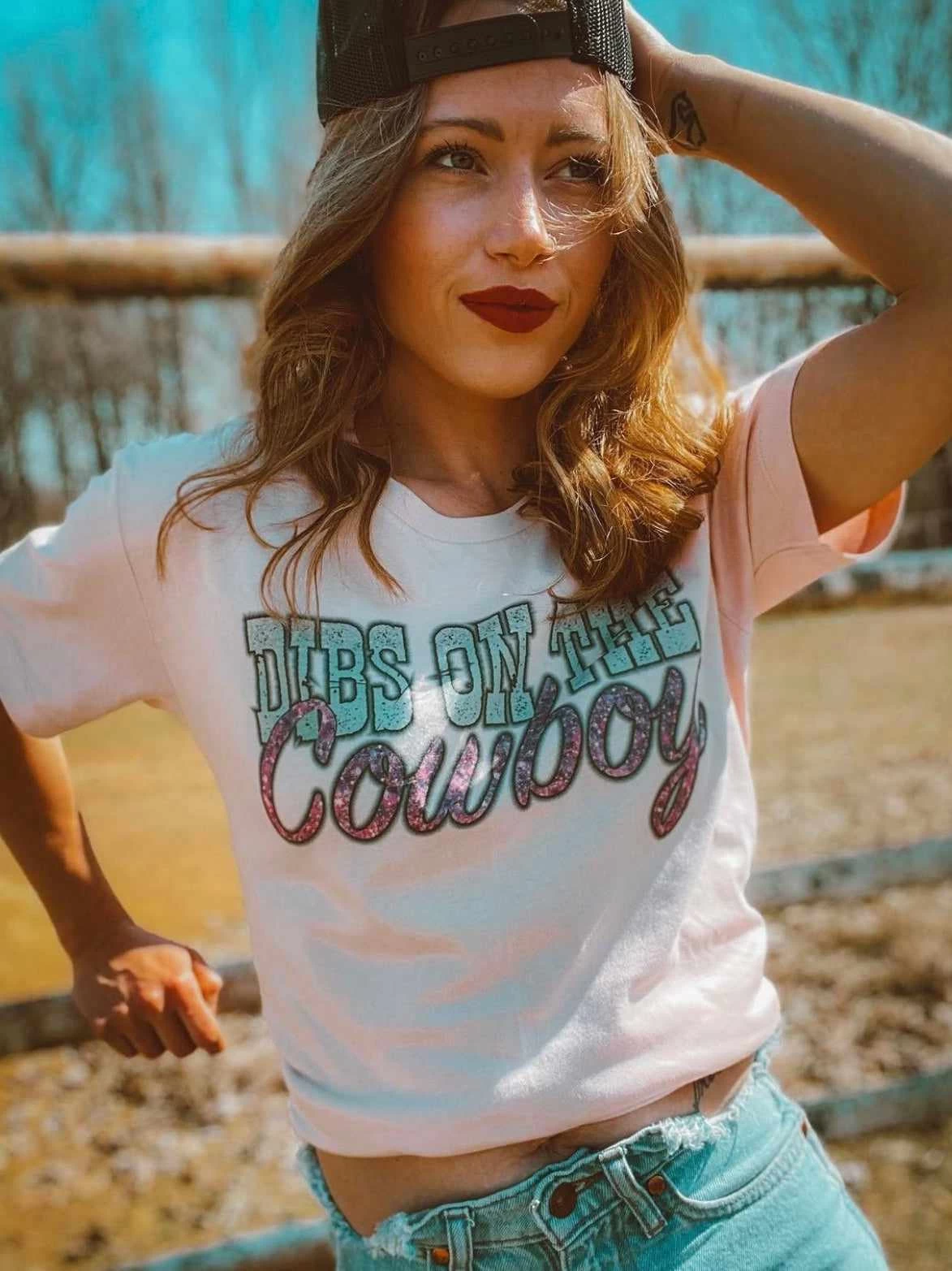 Dibs On The Cowboy Tee - Faded Pink 3 Dibs On The Cowboy Tee - Faded Pink