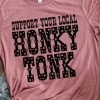 Support Your Local Honky Tonk — Country Girl T-Shirt In Dark Pink -Southern Fried Chics mauve HT
